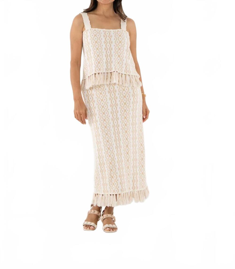 NEW EMILY MCCARTHY capri knit tank top in blanc petals